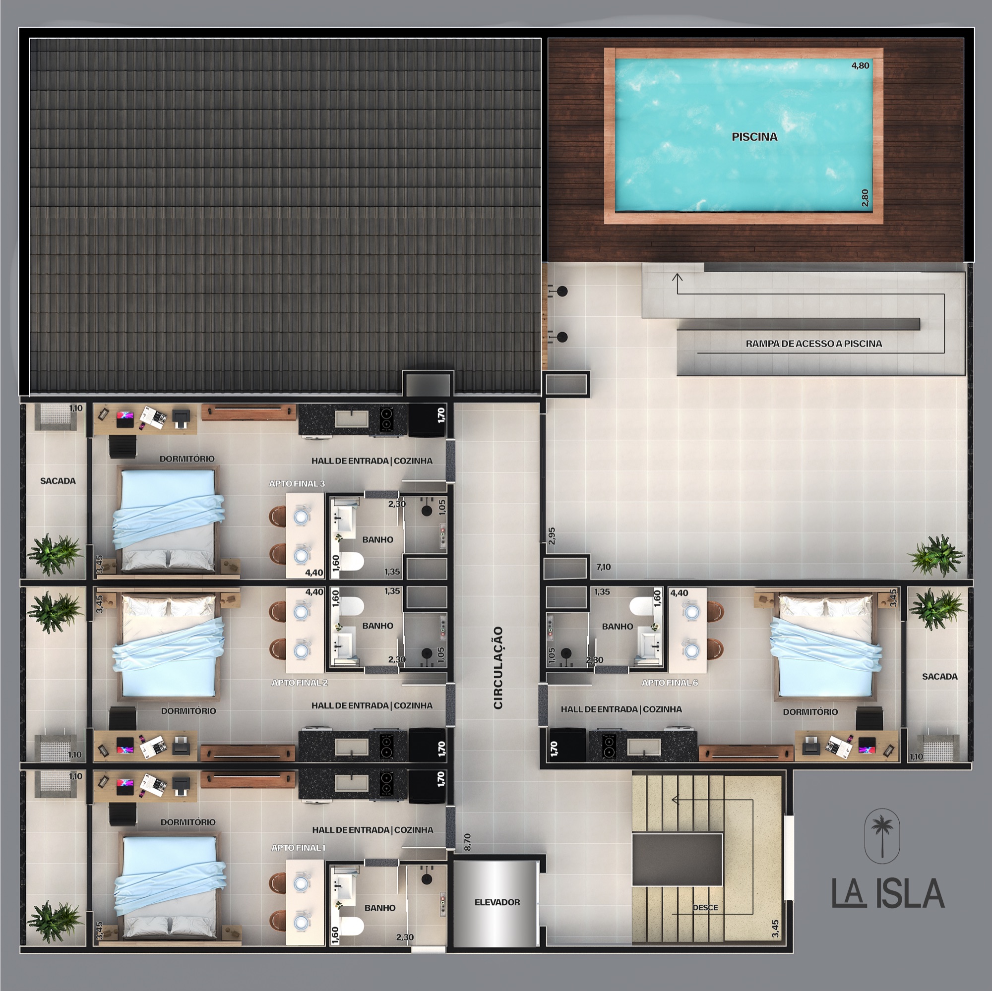 Planta humanizada da cobertura